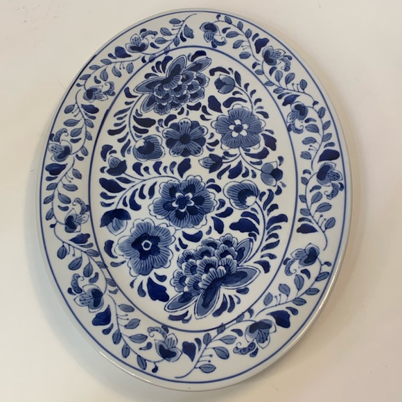 CENTRUM Other - CENTRUM CERAMICS (CHINA) LARGE SERVING PLATTER BLUE/WHITE FLORAL (LABEL)